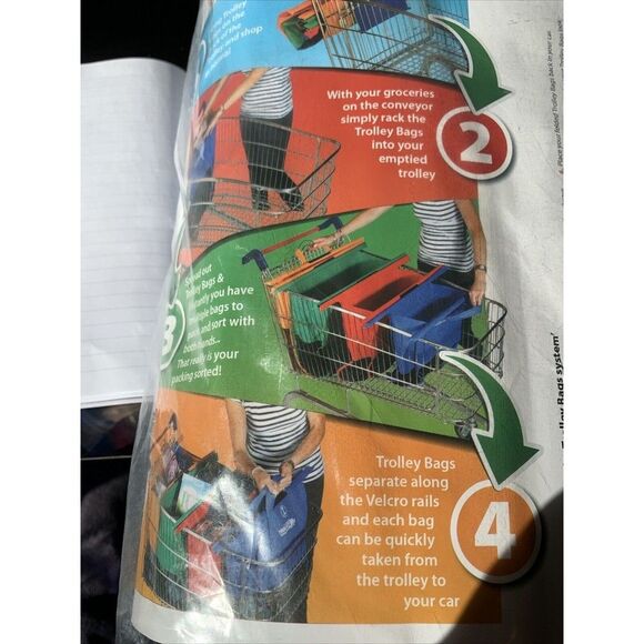 Reusable Trolley Shopping Cart Bags Grocery Organizer for Trolley Shopping Carts - Picture 9 of 9